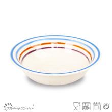 Multi-Color Circle Ceramic Soup Plate